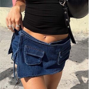 Stylish Denim Mini Skirt with Pockets